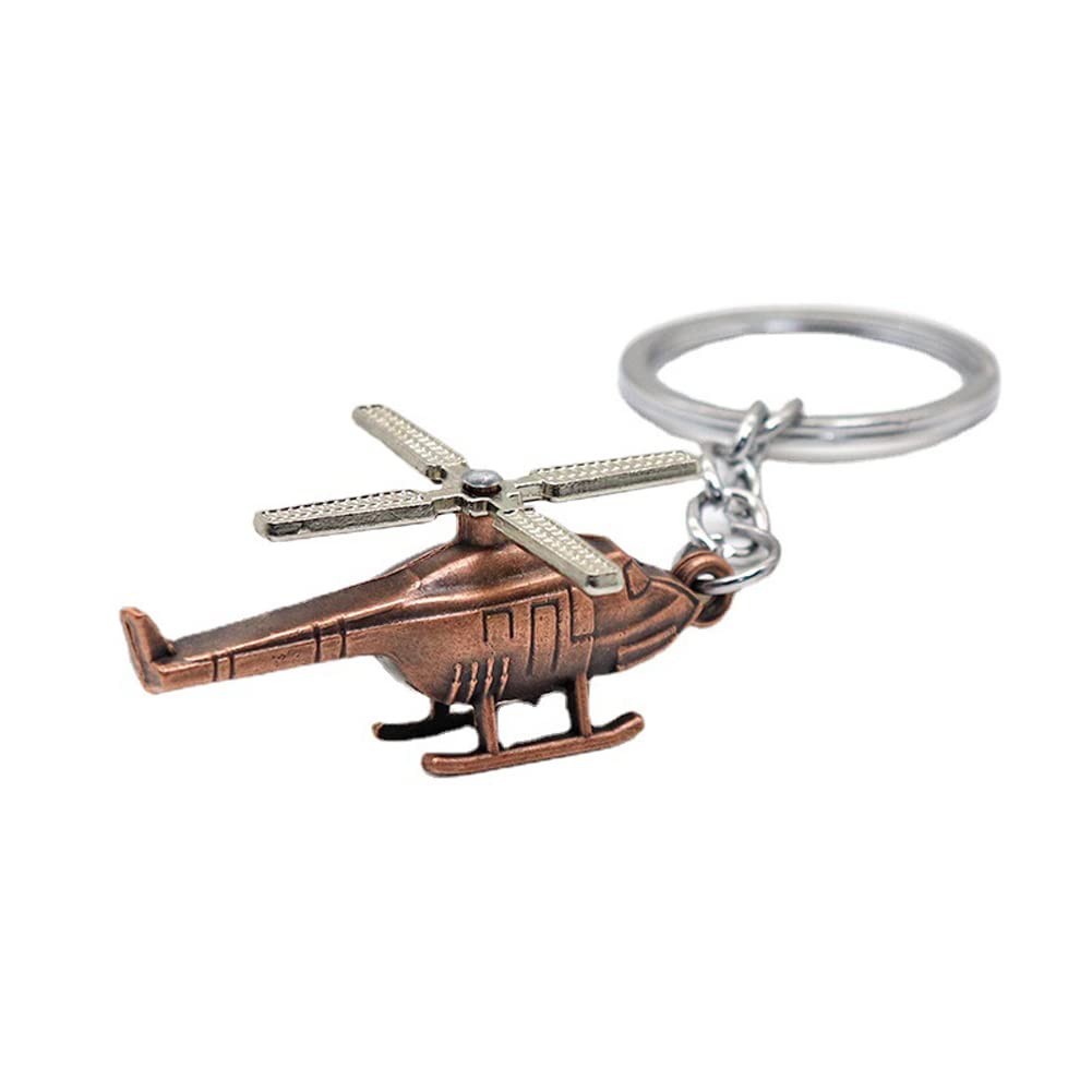 Arfuka Unisex Silver Keyring Retro Helicopter Pendant Keychain Metal Key Chain, Christmas/Birthday/Valentine's Day Gift For Men And Women
