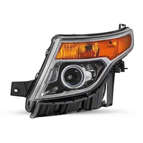 SOCKIR Halogen Projector Headlight Assembly Fit for 11-15 Ford Explorer OEM Aftermarket Headlamp Replacement Left Driver Side