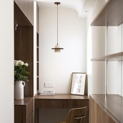 Lámpara colgante de madera regulable para iluminar comedores oscuros con estilo 7