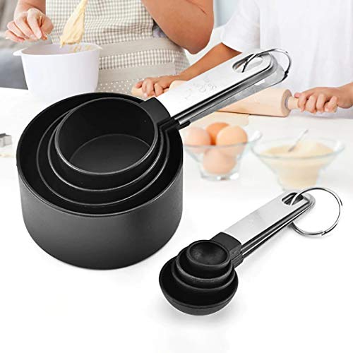 Conjunto de 8 peças de colheres e copos medidores Justdolife de aço para cozinha