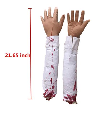 Aweilan Halloween Decoration Haunted House Scary Fake Broken Severed Hand Body Prank Party Prop(Left And Right) (Hand) #TOP5