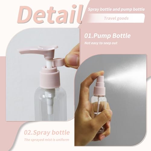 16 Pack Travel Bottle Set for Toiletries Travel Essentials Travel Containers with Clear Zipper Toiletry Bag Leak Proof Refillable Squeezable Travel Accessories for Skincar Lotion Shampoo3