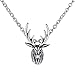 Aruie Collier Pendentif Tête de Cerf Animal Acier Inoxydable Vintage Bijoux pour Homme