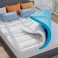 ELEMUSE Matratzen Topper 160x200cm, H4 Hart Gel Topper mit Waschbarem Flauschigem Bezug und Gelschaum, 7CM Höhe Weicher und Bequemer Matratzentopper für Boxspringbett und Unbequeme Betten Schlafsofa