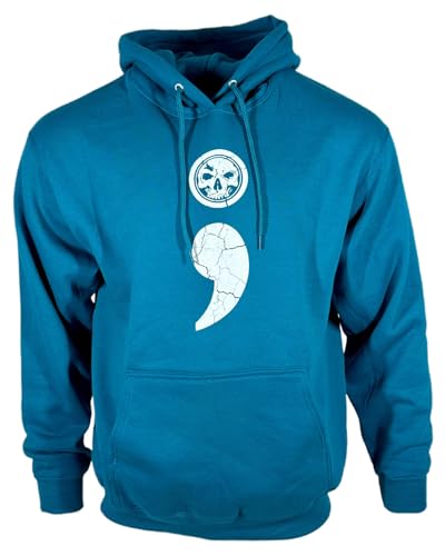 Demons Behind Me Semicolon Unisex Teal Hoodie