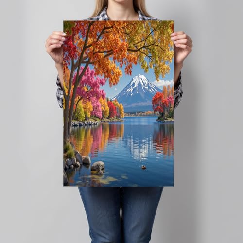 Lienzo de arces otoñales y Monte Fuji en gran formato 70x100cm 6