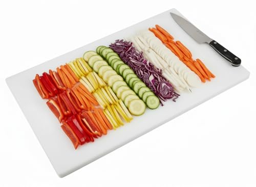 Commercial White Plastic Cutting Board, Large 20x15 x 0.5 Inch, NSF