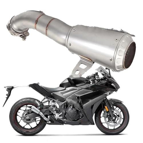 Tube d'échappement intermédiaire pour moto Yamaha YZF R3 MT 03 raccord à enfiler argent