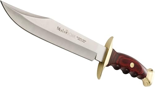 MUELA BW-22 Coral Pakkawood Cuchillo de caza con funda de cuero, 7-18"