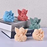 HOMYCOCO 2PCS Angel Silicone Candle Molds Epoxy Resin Wax Mold Silicone Shapes Mold for Candle Craft Making Festival Gift Decoration