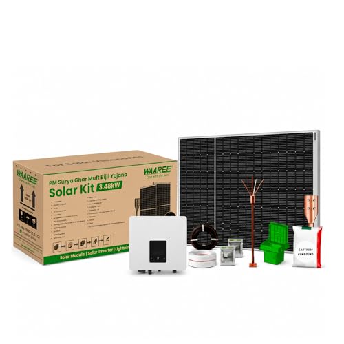 Image of WAAREE Radiance 3.2 kW On-Grid Solar Kit, Single Phase, Bifacial TOPCon Panels, Inverter, AC /DC Distribution Boxes - Complete Rooftop Solar Solution Without installations