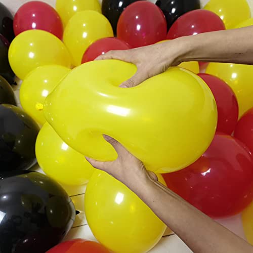 Image of 300 Pack Black Red Yellow Balloons 100 of each of the 3 colors 12 inch Black Red and Yellow Latex Party Balloon Bulk for Various Party Events Decorations