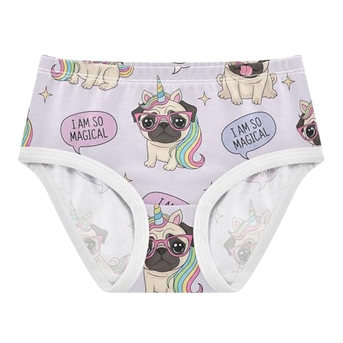 Cute Pug Dogs Rainbow Unicorn Girls Underwear Toddlers 2t Cotton Little Girl Panties Stylish Briefs Underpants