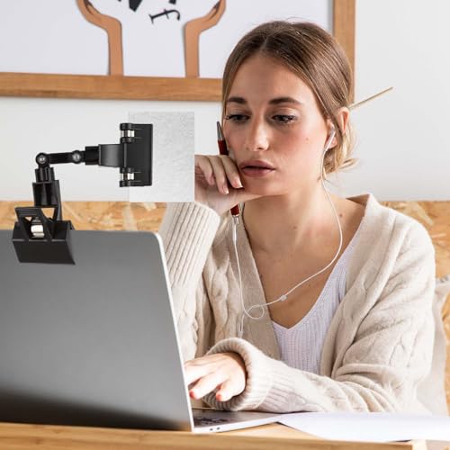 DSLSQD 5 Pack Adjustable Document Holder Flexible Rotatable Paper Holder for Typing Desktop Document Holder Paper Stand Copy Holder Clip for Computer Monitor Canvas Clamp (Black)