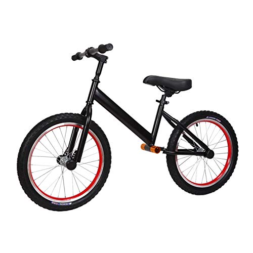 Laufräder Lauflernrad Erwachsene Große Kinder Laufrad, 18 Zoll Luftreifen Kein Pedal Tragbar Trainiere Schwarzes Fahrrad mit Fußstütze, Verstellbarer Sitz und Lenker, für 8 Jahre Alt (Color : B) Cover