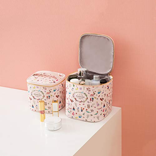 Preisvergleich Produktbild DSJSP Kosmetiktasche for Den Haushalt Tragbarer Abfalleimer Unterwegs PU-Material Metallreißverschluss Rosa, Grün, Gelb, Weiß Kosmetiktasche (Color : Pink)