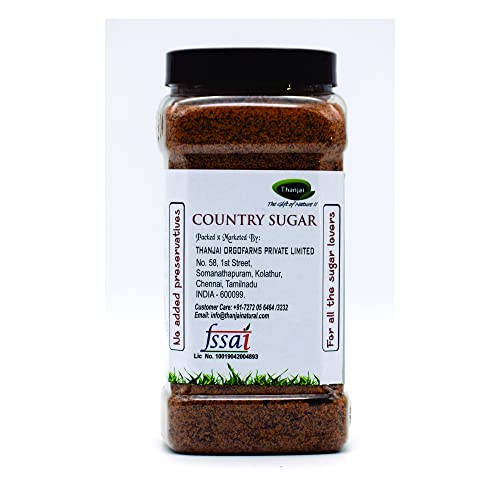 Image of Thanjai Natural 3kg Jar Sugarcane Jaggery Powder /Country Brown Sugar /Naatu Sakkarai -100% Natural (3kg Jar)