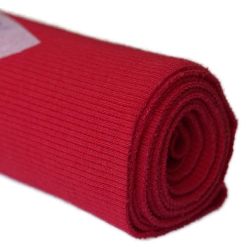 TinaKim Hems Collar Cuffs Sweatshirt Jacket Hoodies Ribbing Material, Rib Knit Fabric (Red 14, 43x8in)