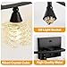 21 Inch Black Bathroom Light Fixtures, Small 4-Light Modern Vanity Light Over Mirrors, Wall Mount Sconces with Cube Glass Shades, G9 Sockets, Matte Black, LED Bulbs and Tools Included(Black, Pack 1)