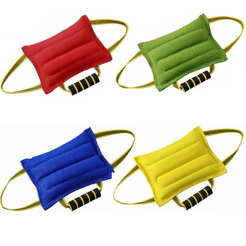 Hrlace Hundebisskissen 26 x 19cm, 3 Griffe, Kauspielzeug für Hunde, zum Trainieren und Spielen, Gelb