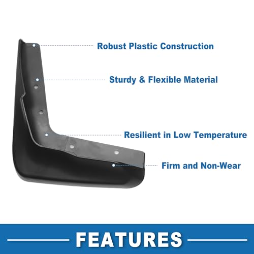 Image of Mud Flap Splash Guard with Mount Accessories Front & Rear Side Mud Guard for Chrysler 300 2013-2017 (Set of 4), Black