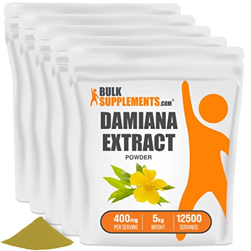 Bulksupplements.com Damiana Extract Powder - Herbal Supplement Powder, Sourced From Damiana Leaf - Gluten Free, Soy Free - 400Mg Per Serving, Pack Of 5 (5 Kilograms - 11 Lbs) #TOP21