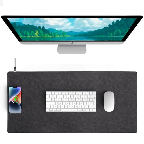 Magnetic 15W Fast Wireless Charging Desk Pad, 35.4"x16.8" Extra Large
