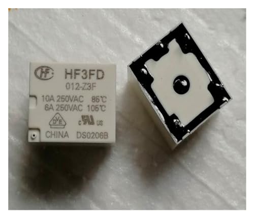 Relé HF3FD-012-Z3F de alta durabilidad con bobina DC12V y 5 pines