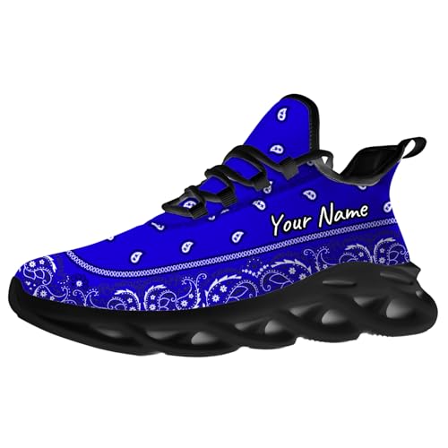 Running Shoes for Men Women Custom Paisley Sneakers Add Name Lightweight Walking Tennis Shoes Gifts for Men Women