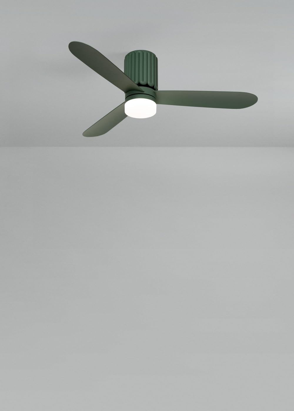 CREATE / WIND CALM SCULPT/Ventilador de techo con luz con mando verde sage / 40W, Silencioso, 6 velocidades, Ø132 cm, programable, función verano-invierno, luz led 3 temperaturas