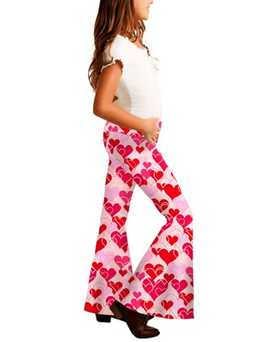 Image of Deerose Girls Halloween Hippie Bell Bottom Pants High Waist Flare Pants 5-14 Years