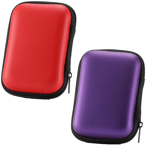 DILUSILK UNO – Lot de 2 étuis pour cartes à jouer en tissu doux imperméable et portable pour jeux en plein air, camping (rouge, violet)