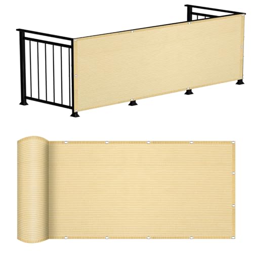 Cache vue balcon haute densité opaque avec œillets renforcés crème - 2