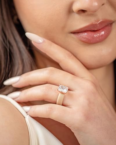 Rinfit Silicone Ring with Stone - Emerald Cut Cubic Zirconia Solitaire Engagement Ring for Women - Rubber Wedding Bands - Patent Pending Design3