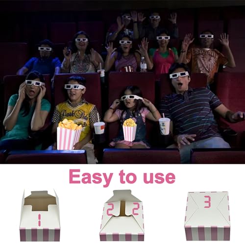 Image of 40-Pack Popcorn Boxes, Sturdy and Durable Paper Popcorn Bucket, Popcorn Containers Boxes for Movie Theme Party Decorations, Perfect for Families Parties,Cinema Night Supplies
