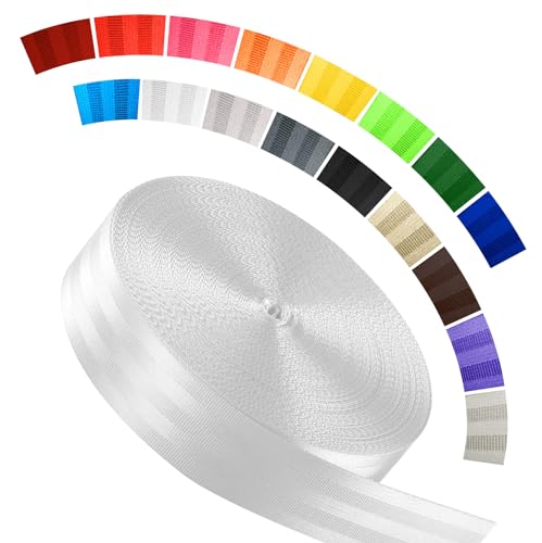 Image of Polyester Webbing Strap 16+Colors - 1 inch&1.5 inch&1.9 inch - 16.5 25 33 55 Yards Heavy Duty Webbing Roll, Flat Webbing Strap for Indoor&Outdoor Gear, Climbing, DIY Crafting, Repairing
