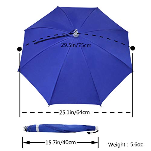 New-Vi Umbrella Hat Adult And Kids Folding Cap For Beach Fishing Golf Party Headwear (Blue/Silver) #TOP2