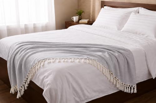 Image of Soft Dull Cotton Bhagalpuri Chadar for Summer | Lightweight and Breathable Chadar for Sleeping | Odhne Wali Chadar for All Season Use Blanket (Grey)