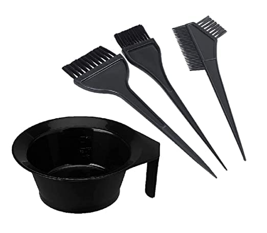M.S TRADERS Hair Dye Brush Women Set Plastic Dye Brush And Mixing Bowl Hair Colouring Kit With Hair Dye Bowl And 3 Brush, 200 ML, Black-image-5