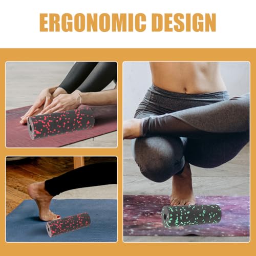 GALPADA Set compacto de 4 piezas de rodillos de espuma para ejercicio, palo hueco para masaje muscular, para terapia de tejido profundo y relajación de espalda y piernas, color verde y rojo para fitness en casa miniatura 3