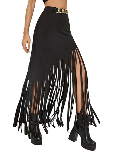 Womens High Waisted Skirt with Double Slit, Party Skirt3