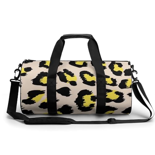 Sac de voyage léopard jaune idéal pour un week-end de camping