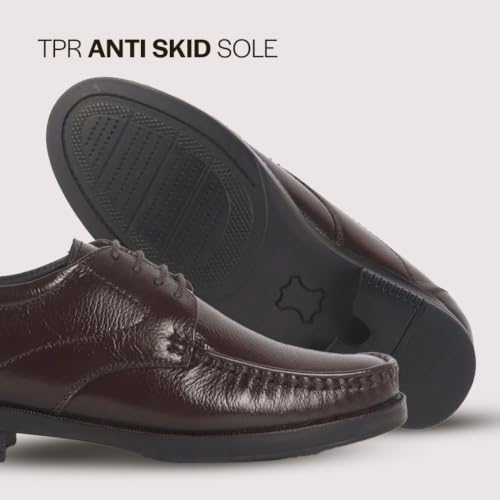 Image of FAUSTO Men's Genuine Leather Formal Lace Up Moccasins Derby Shoes for Office|Memory Cushion Work Shoes Lace-Ups