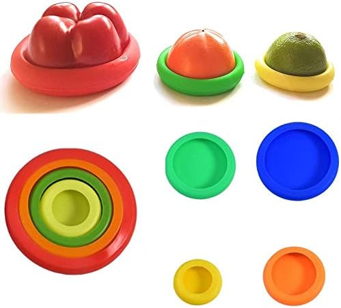 8 Pcs Reusable Silicone Lids Various Sizes of Silicone Caps Crisper Containers for Vegetable and Fruits