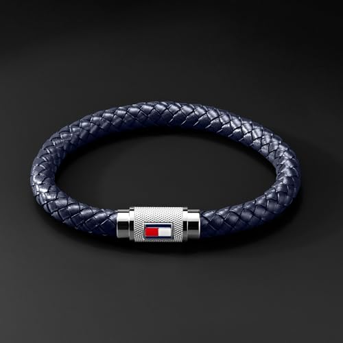 Tommy Hilfiger Jewelry Geflochtenes Lederarmband für Herren Marineblaue Farbe - 2701000 – Ansicht 3