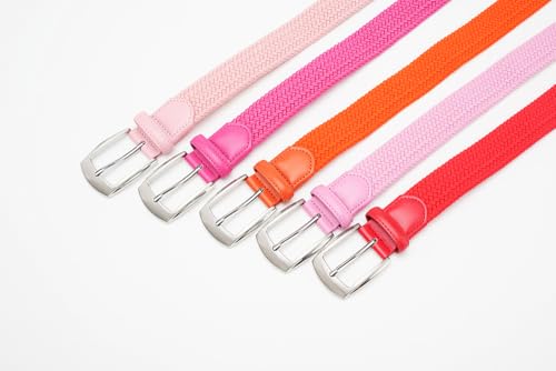 Image of Fabio Valenti Canvas Elastic Fabric Woven Stretch Braided Belts for Men Women Junior with Multicolored /Full Sizes