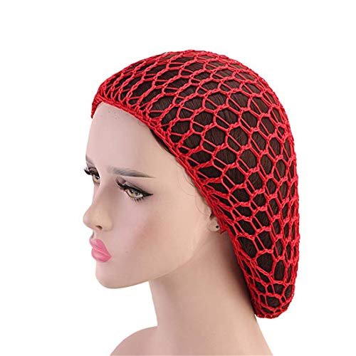 Image of Qianmome Women Soft Rayon Snood Hat Hair Net Crocheted Hair Net Cap Mix Colors