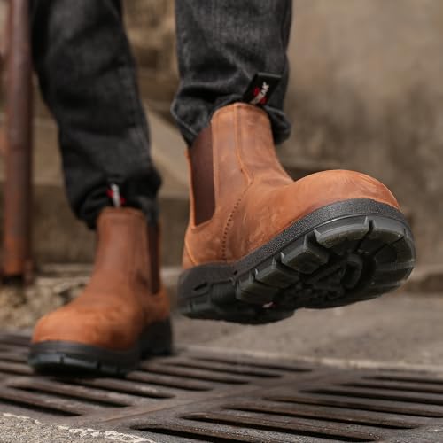 Image of Composite Toe Chelsea Work Boots for Men and Women, S3 Certified Waterproof Safety Boots, Kevlar Puncture-Resistant Midsole, Slip-Resistant Work Shoes for Construction, Roofing, Warehouse & Industrial Work