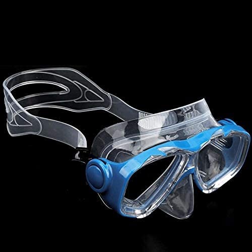 Maschera da snorkeling integrale Maschere da sub Maschera da snorkeling Occhiali in silicone temperato Occhiali da nuoto antiappannamento impermeabili Attrezzatura da snorkeling subacquea con str