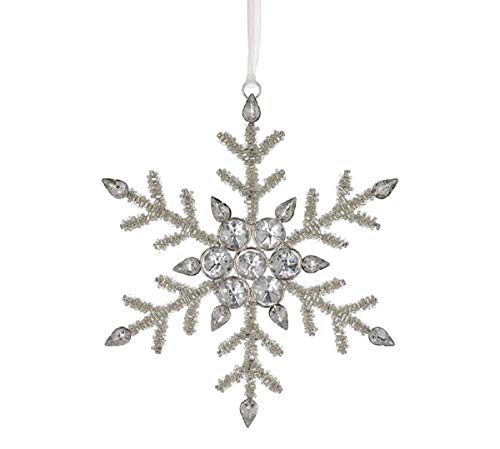 burton+BURTON 7" Rhinestone Snowflake Ornament (Set of 6)